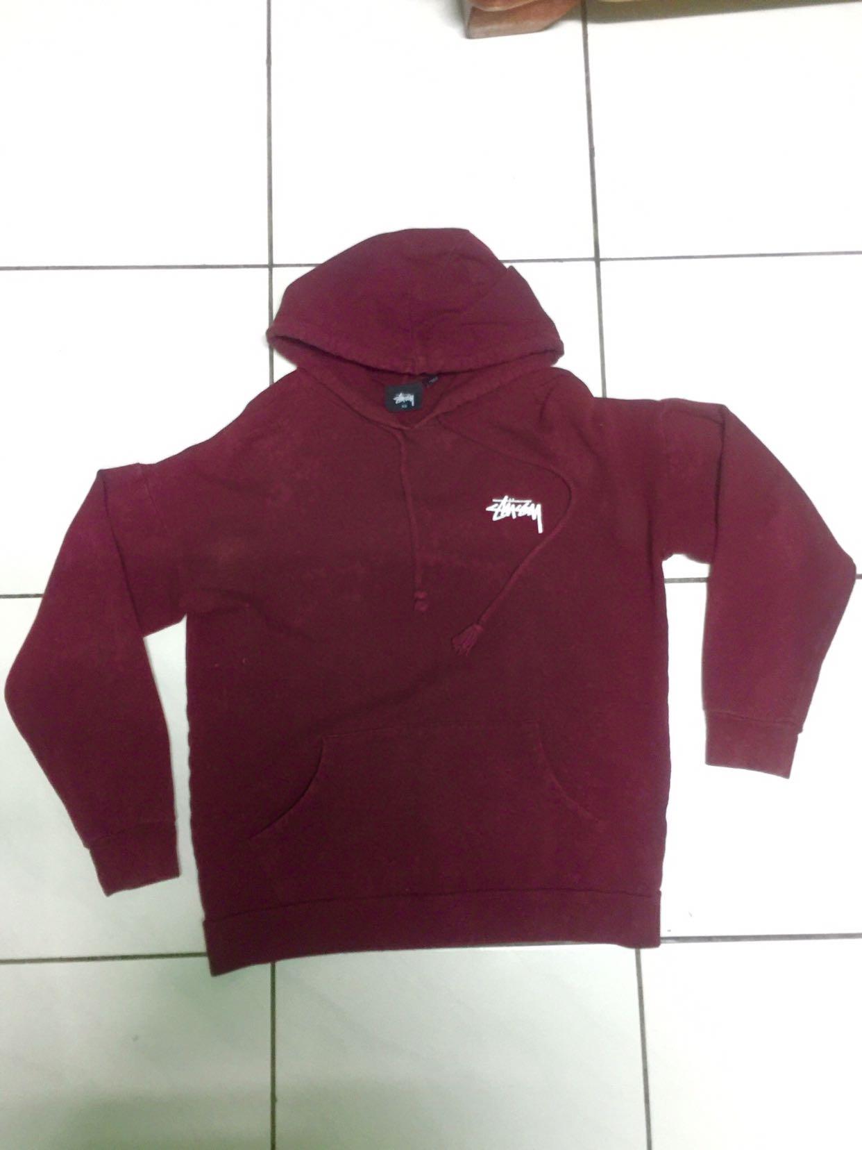 Maroon stussy hoodie deals