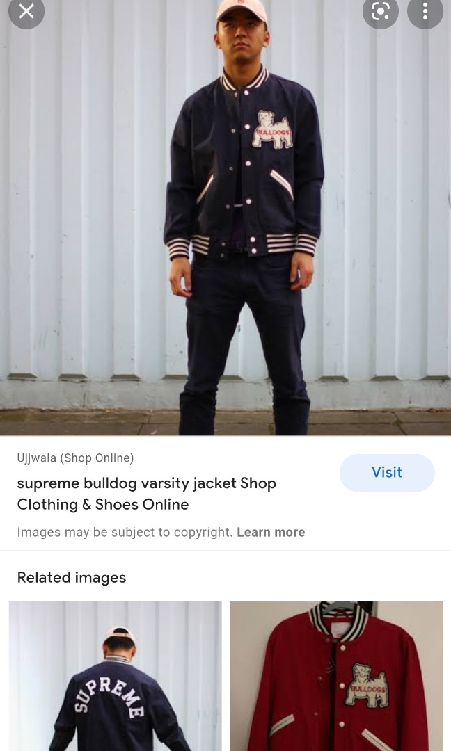 Supreme bulldog varsity shop jacket