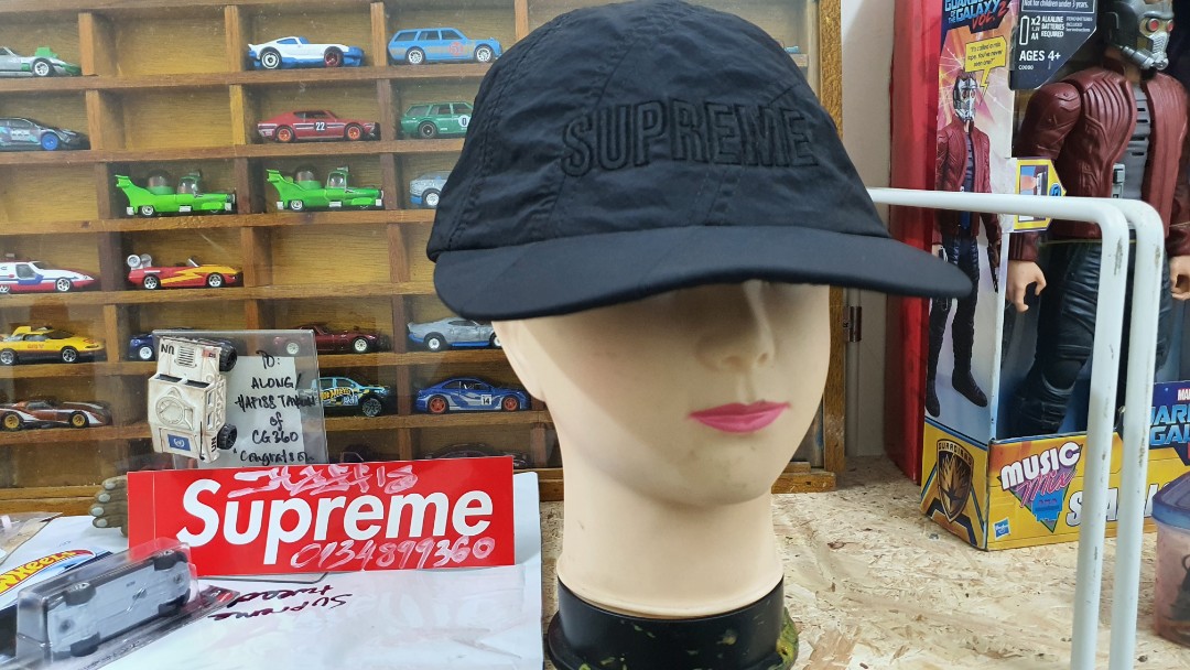 Supreme diagonal stripe nylon hat outlet