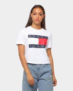 Tommy Jeans Flag White Tee Size 6