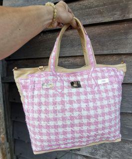 💯 % V73 BIRKIN CANVAS IN PINK TWEED