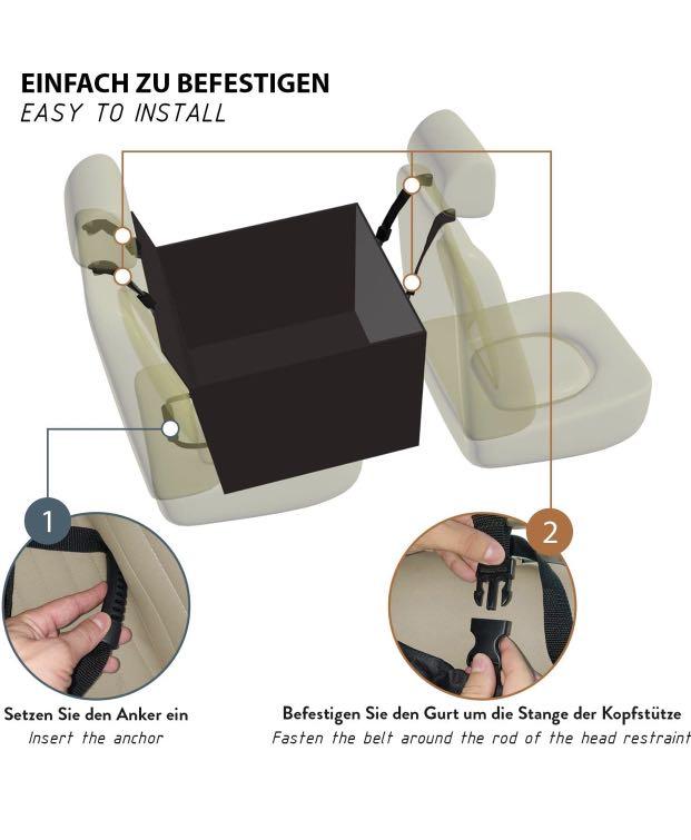 WUGLO Dog Car Seat Extra Stable, Reinforced Car Seat for Small and