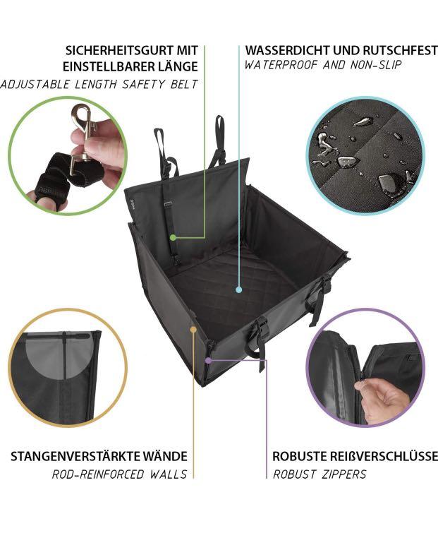 WUGLO Dog Car Seat Extra Stable, Reinforced Car Seat for Small and