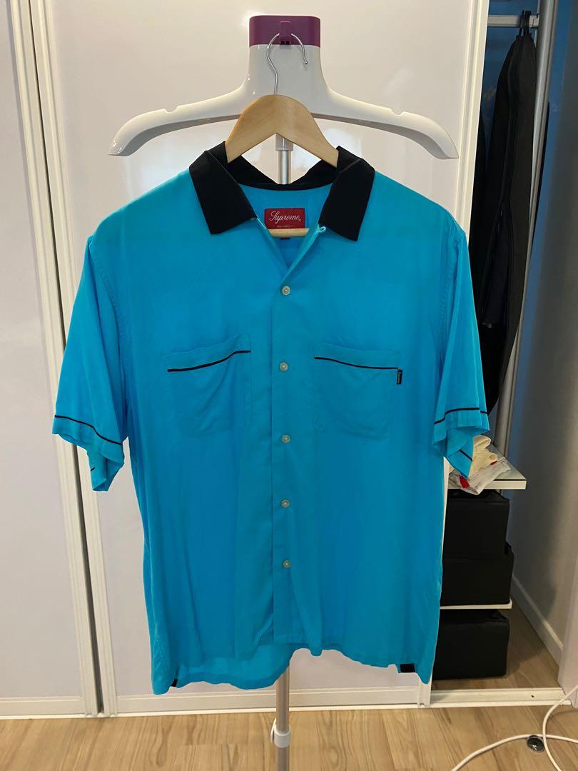 100 authentic Supreme SS17 Playboy Bowling Shirt blue
