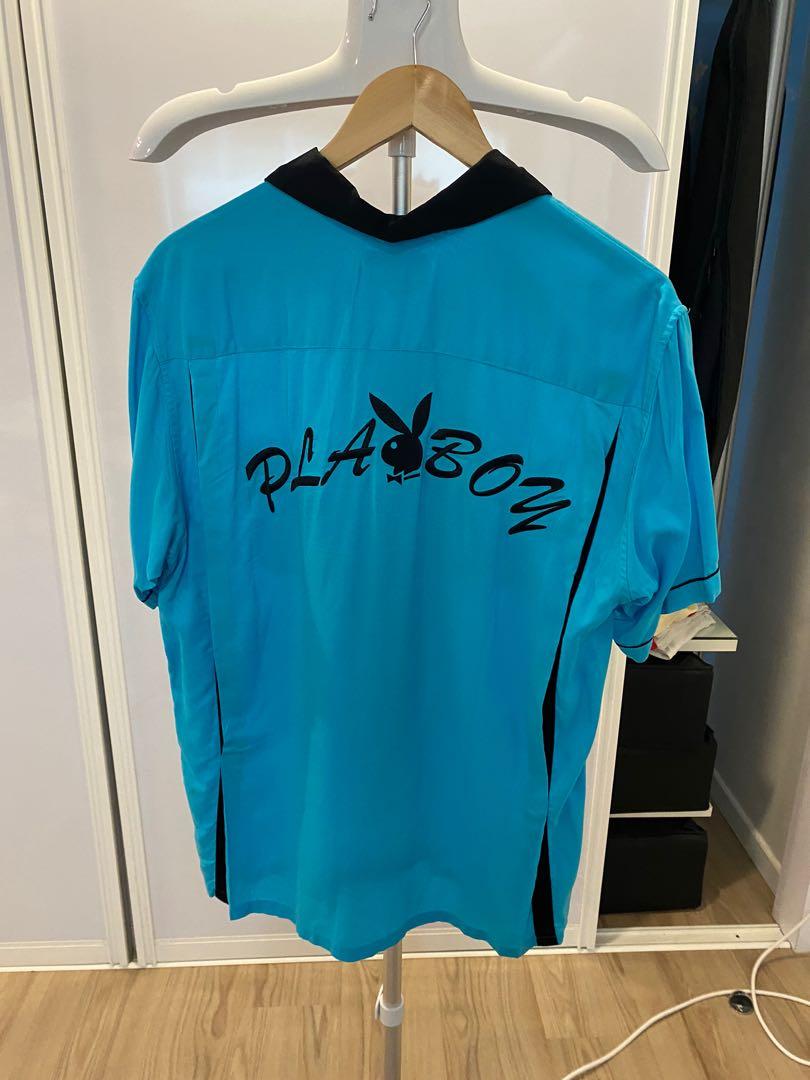 100 authentic Supreme SS17 Playboy Bowling Shirt blue