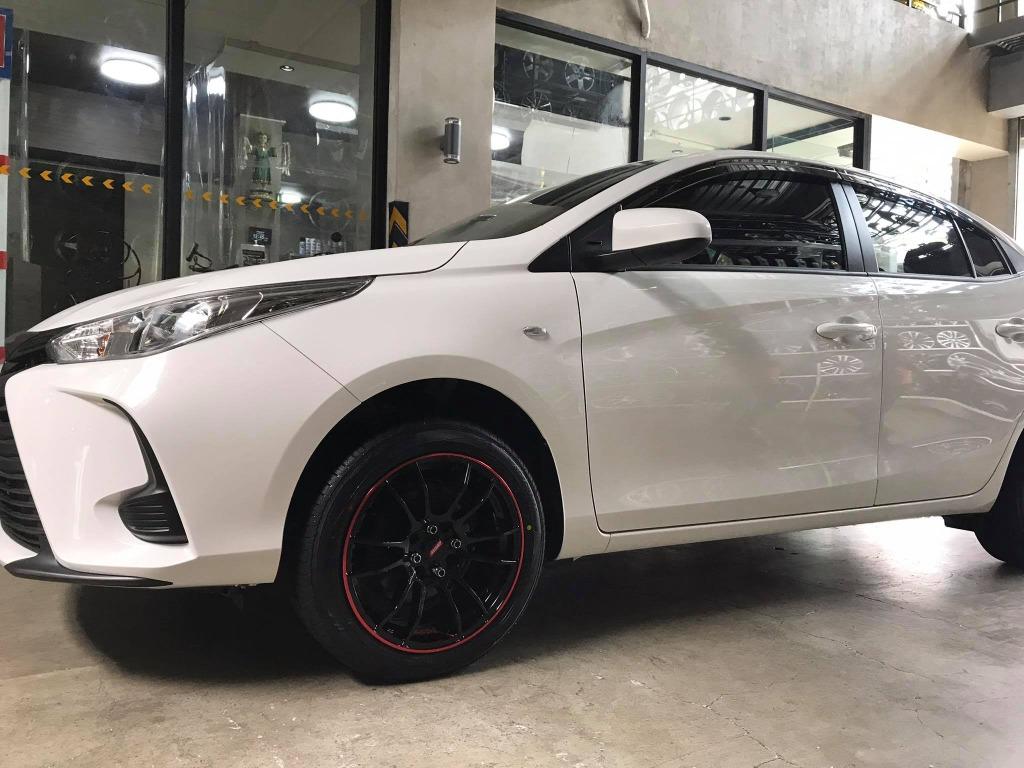 4 pcs Steel Rim with Tires and Hubcap 2021 Toyota vios, Car Parts ...