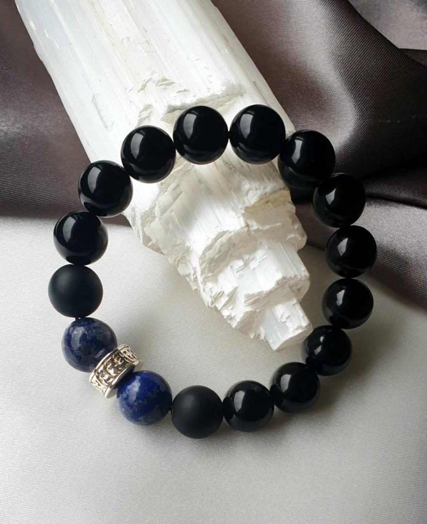 Lapis lazuli outlet and black obsidian
