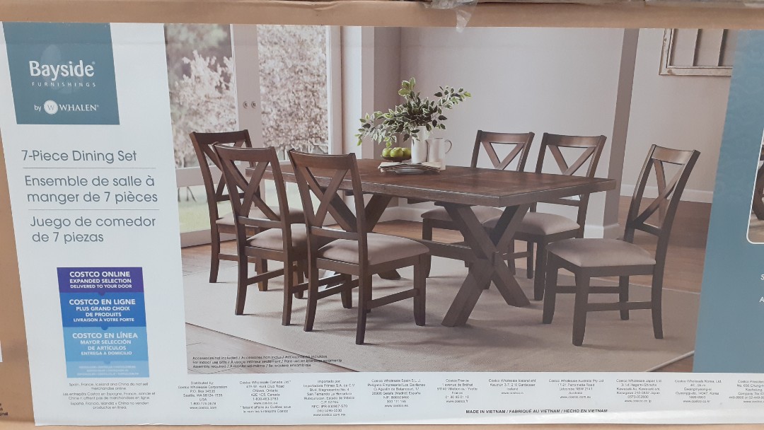 7pieces Dining Set Bayside Furnishing, Bayside By Whalen Dining Chairs