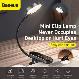 **包郵** 迷你閱讀夾燈 Mini Clip Lamp 夾架式 USB充電 Led燈 充電可調光 圓形可立式 桌燈 檯燈 圓閱桌面LED燈 護眼書 宿舍 夾燈64210933896067110