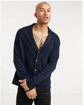 ASOS DESIGN cotton oversized revere 