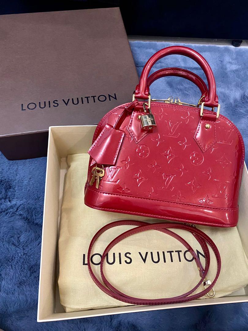 Authentic Louis Vuitton LV Alma BB Red Vernis