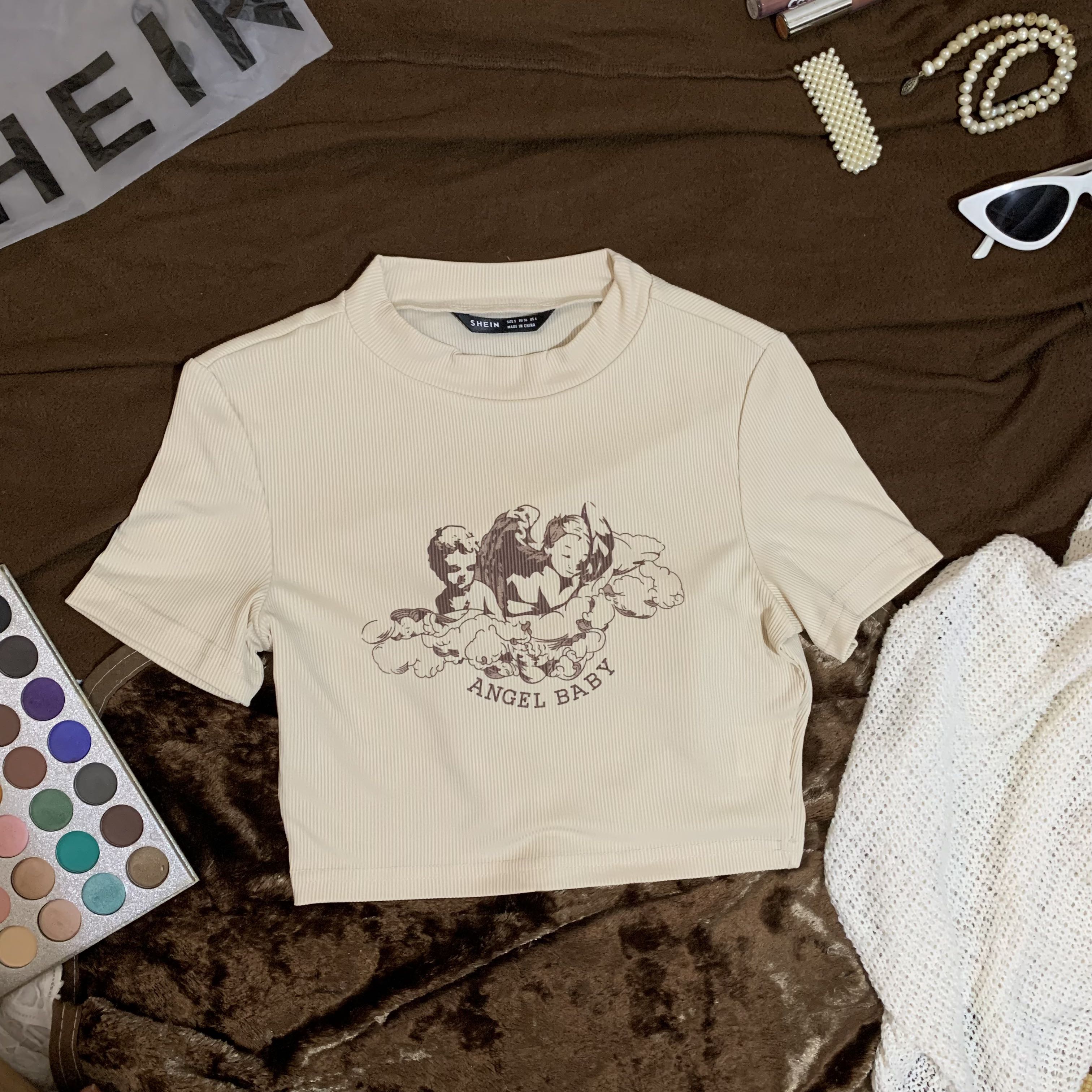 Authentic Shein Angel Baby Nude Top Women s Fashion Tops Shirts