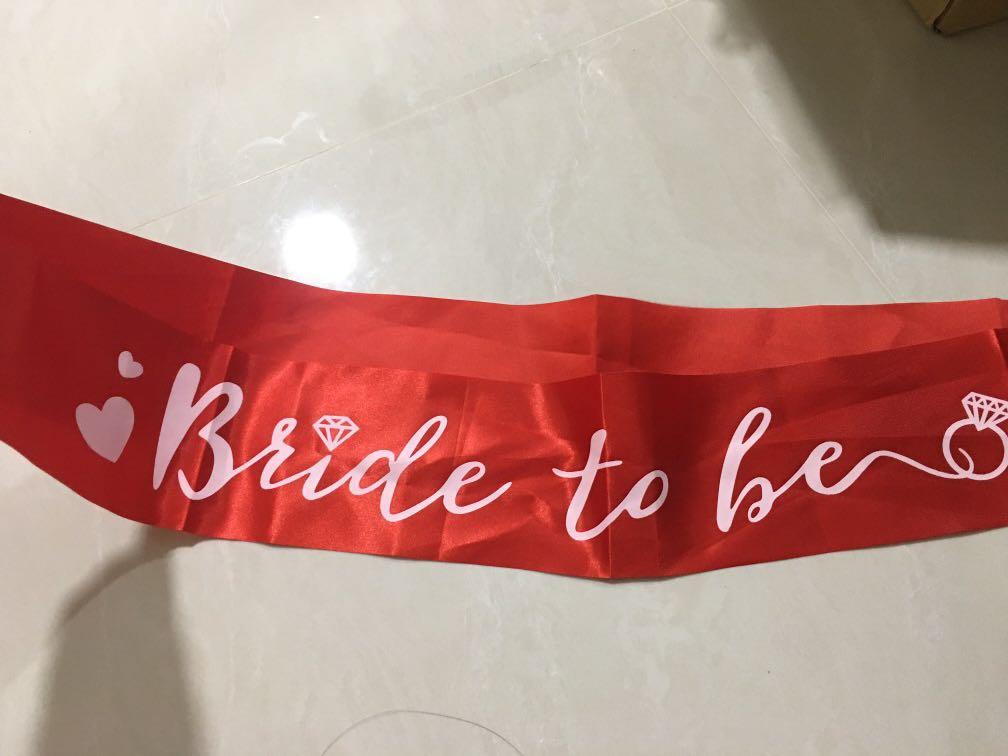 red bride to be sash