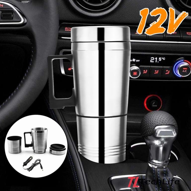 Car Heating Cup Water Heater Kettle Stainless Steel Vehicle Heating Cup  Electric Kettle Coffee Tea Boiling Heated Mug Camping Travel Heat, Car  Accessories, Accessories on Carousell