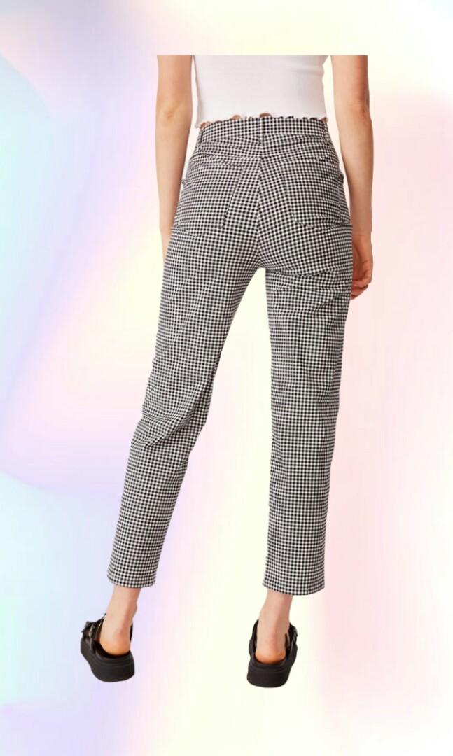 Pants Black Gingham Checkered Plaid 