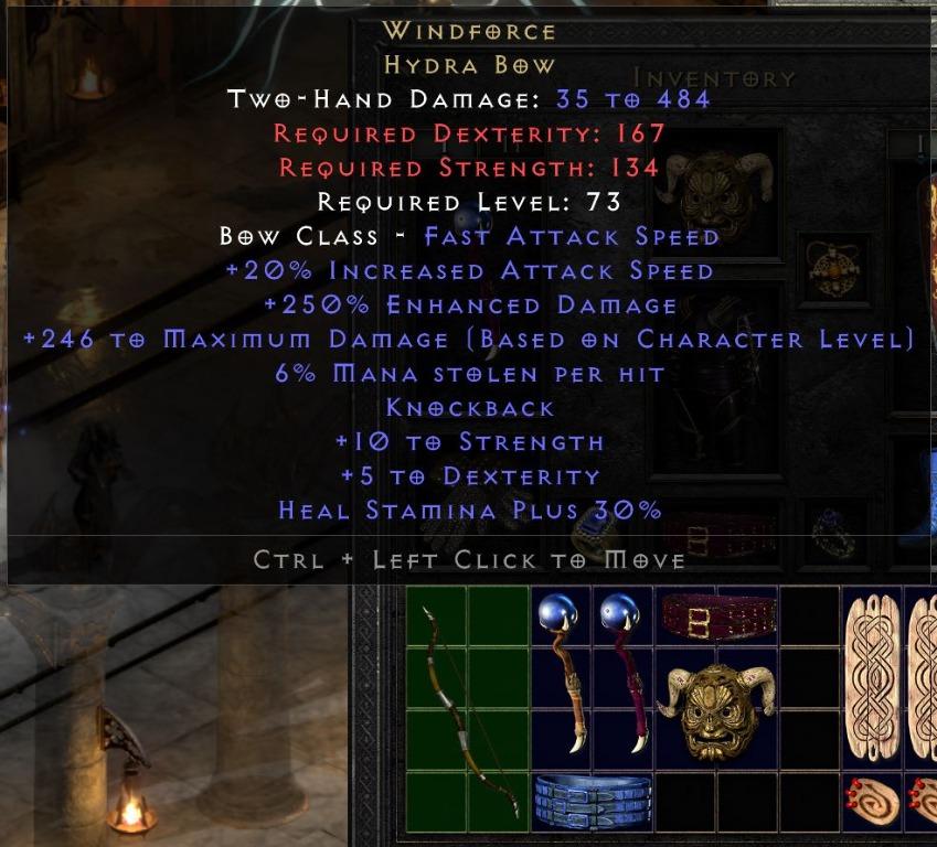 Diablo 2 Resurrected D2R Windforce Hydra Bow, Video Gaming, Gaming