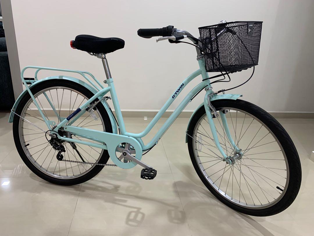 Elops 120 city hotsell bike acid green