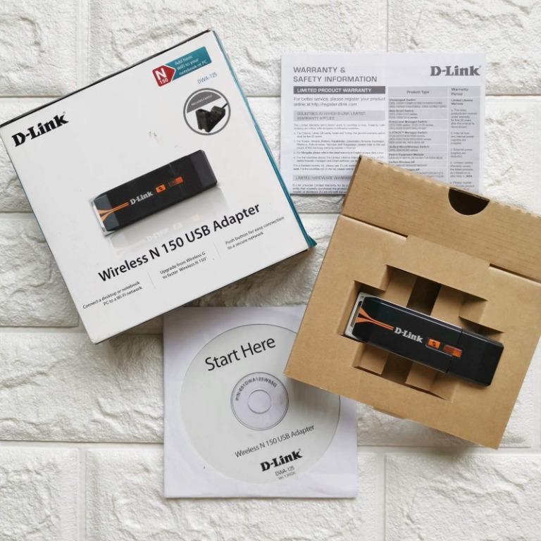 D-Link : DWA-125 Wireless WIFI 150 USB Adapter (Category: Computer Parts) located in Quezon City. Submitted by hidden.panda (Listing ID 1118278111, Image 3). Description: * Original * Bought at Villman * Original price : Php 750 * Serial : PV7U3C3005748 * Comes with : With cap, BUT No cradle; Box contains USB stick + CD installer + Safety Information + Installation Guide * RFS : moving Office ENHANCED WIRELESS RANGE Utilizing the benefits of 802.