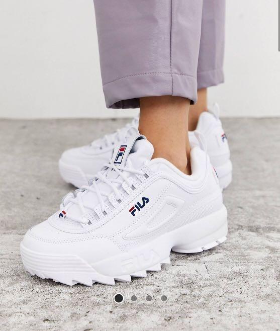 Fila Disruptor 2 Chunky White Platform Sneakers 💖 Us 7.5, Women'S Fashion,  Footwear, Sneakers On Carousell