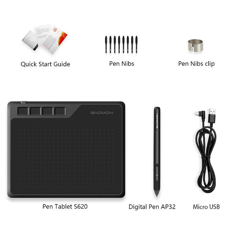 Gaomon S620 BatteryFree Graphic Tablet, Computers & Tech, Parts