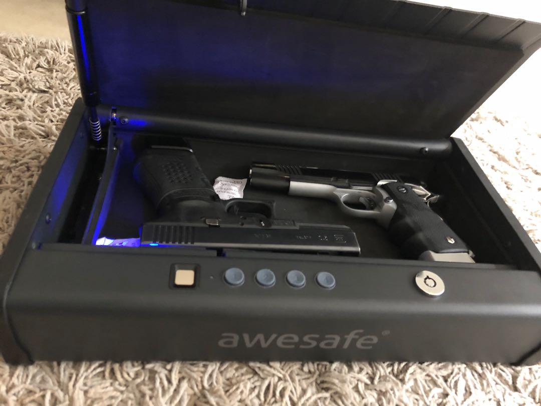 Genuine Wide Model AWESAFE Heavy Duty Steel 2 Gun Pistol Safe with
