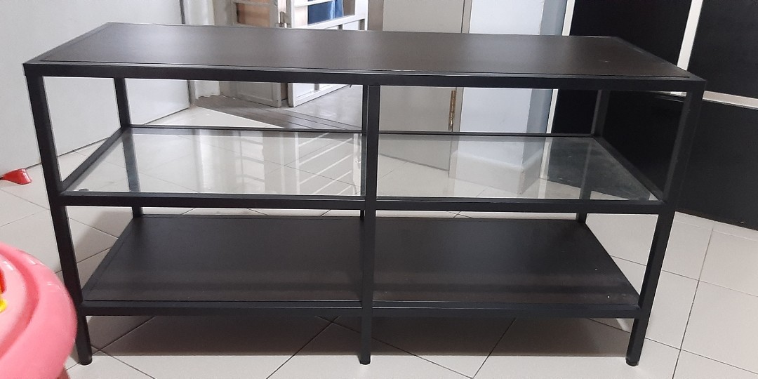 Ikea glass Tv console, Furniture & Home Living, Furniture, TV Consoles
