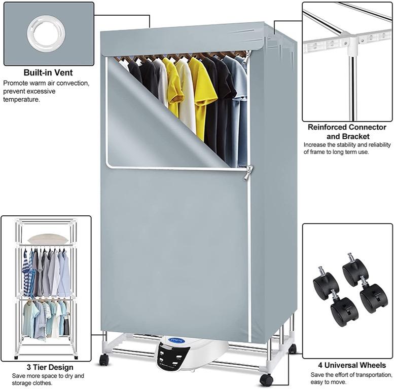 (AL) Innotic Clothes Dryer Portable Clothes Drying Rack 3 Tier Foldable ...