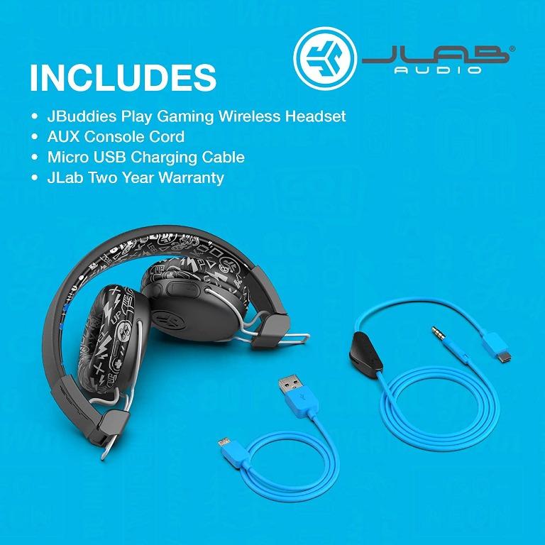 JLab JBuddies Play Gaming Wireless Kids Headset Black 22 Hour