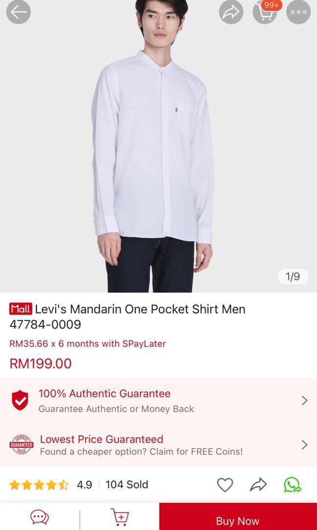 Levis mandarin collar shirt cheap