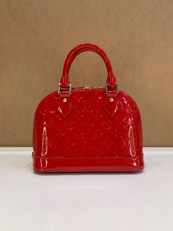 Alma bb patent leather crossbody bag Louis Vuitton Red in Patent leather -  23204243