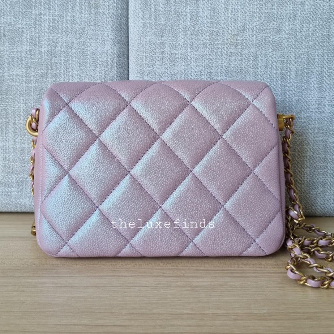 Chanel 2021 Small Pink Caviar Double Classic Flap Bag GHW – I MISS