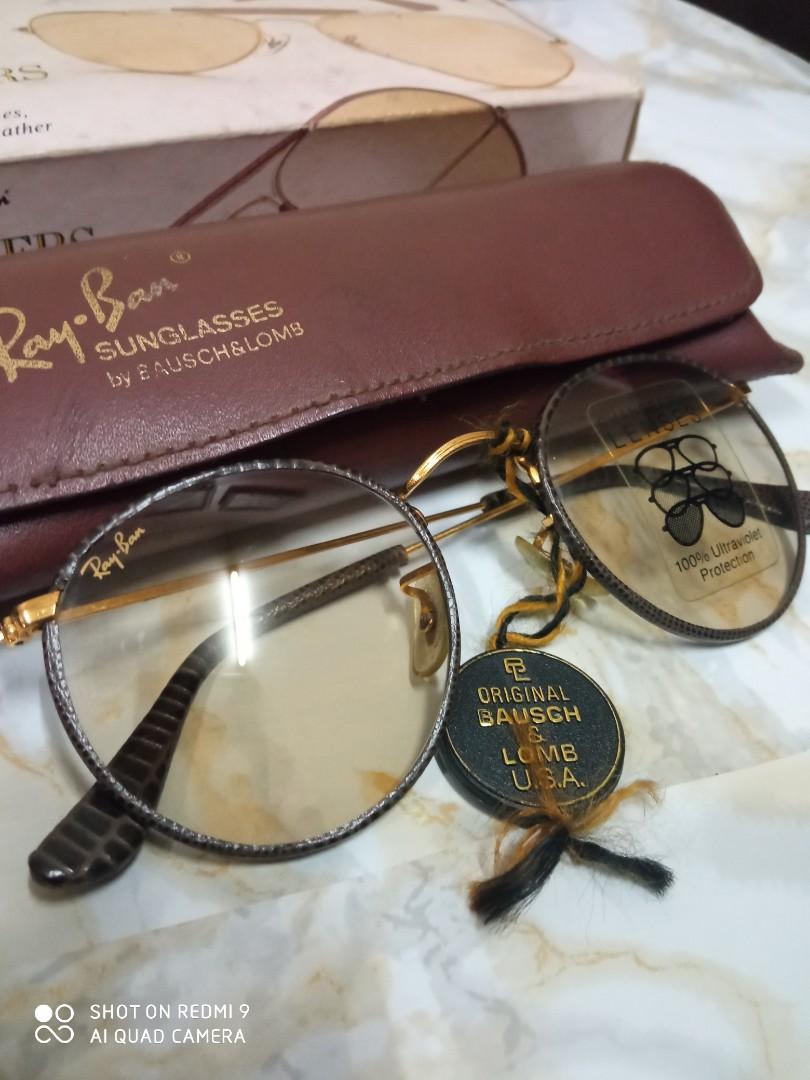 NOS VINTAGE RAYBAN ROUND METAL LEATHERS Hobbies Toys