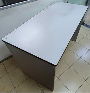 Office table 2 tone grey and dark brown no drawers, Home 