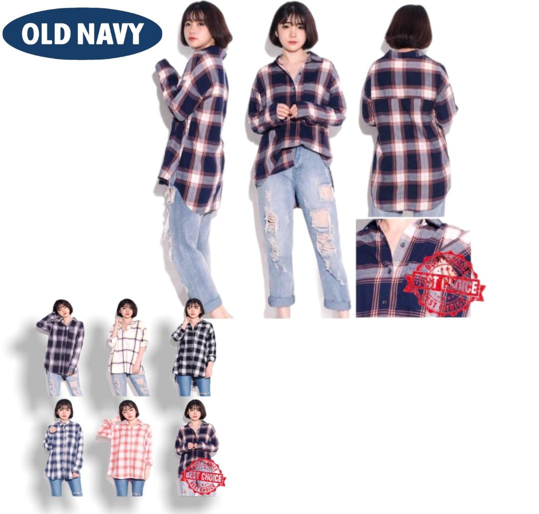 OLD NAVY Boyfriend Plaid Shirt Oversize 