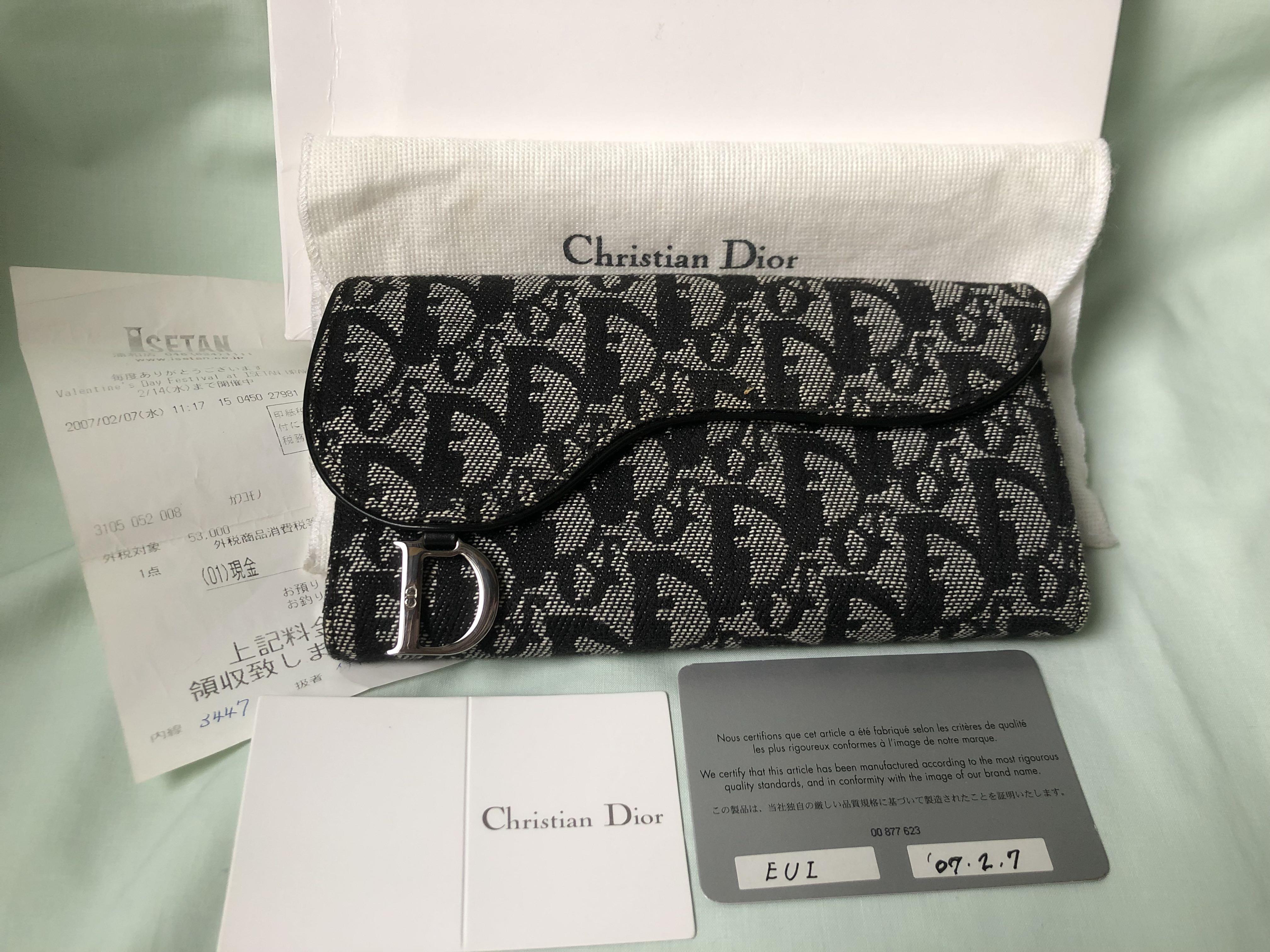 dior saddle bolsa authenticity card