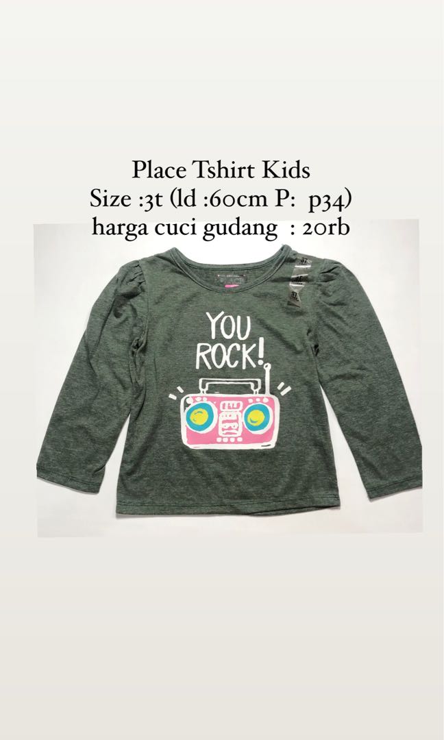 Place Tshirt For Kids You Rock Bayi Anak Baju Anak Perempuan 1 Hingga 3 Tahun Di Carousell