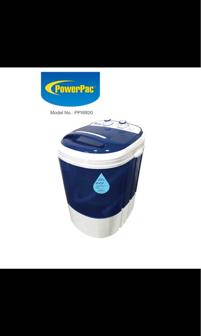 PowerPac Mini Washing Machine 2 in 1 15 Mins Fast Laundry (PPW820), TV & Home Appliances