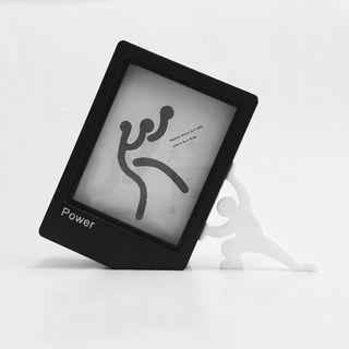 Rikishi White Stickman Carrying Black Photo Frame [creative plastic standing picture]