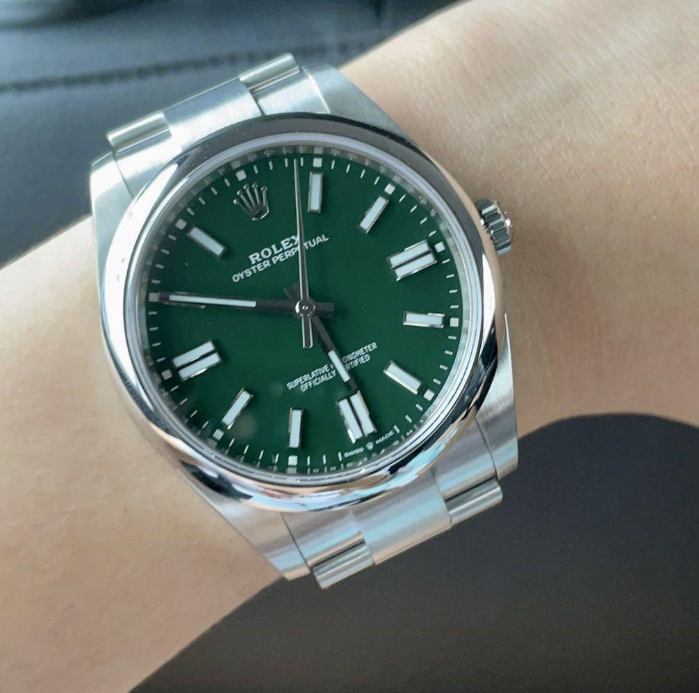 Rolex Oyster Perpetual Green dial (41mm 