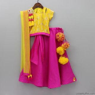 [Sell/Rental] Little Muffet Yellow & Pink Gaghra Set
