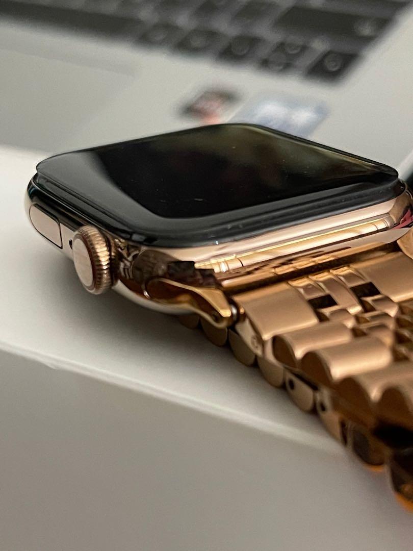 Gold stainless steel case with stone sport band sale