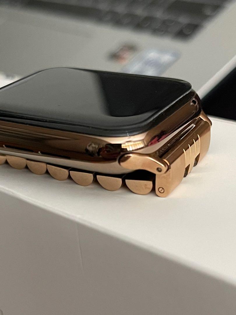 Gold stainless steel case with stone sport clearance band