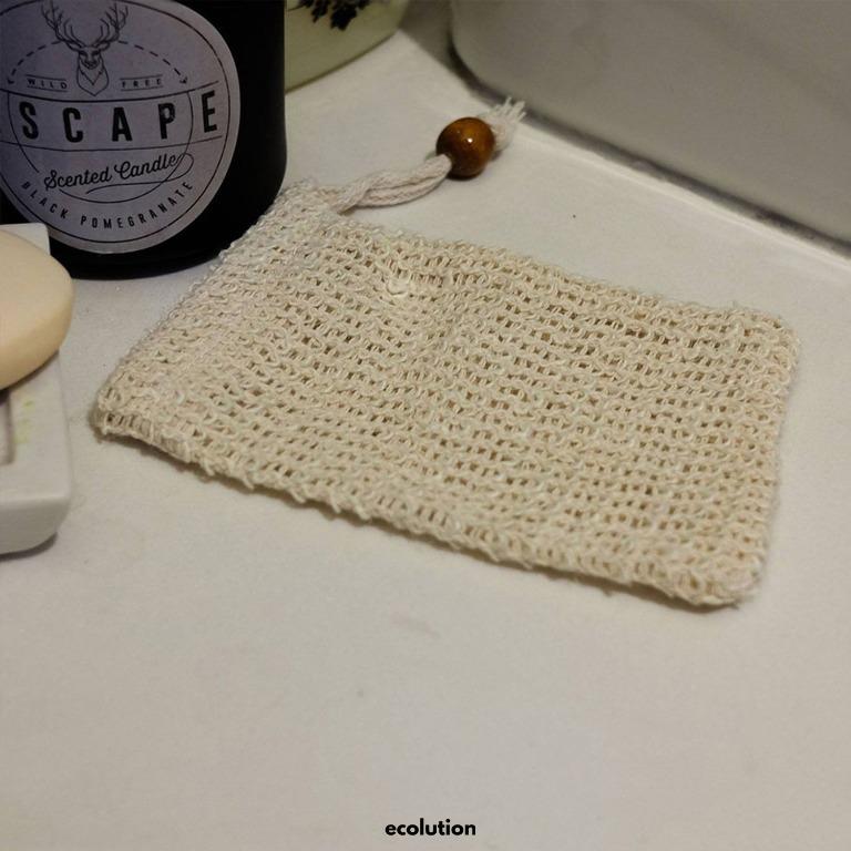 Sisal Hemp Soap Bag (Category: Health Food, Drinks & Tonics) located in Manila. Submitted by ecolutionph (Listing ID 1008324795, Image 2). Description: - Material: natural & biodegradable sisal hemp fibers w/ bead lock - Perfect storage for any type of soap/ bars - Makes the soap easily foam up when lathering thus making you use less soap = save soap - Easy to hang, dry & clean - Could be used for skin exfoliating & scrubbing when bathing - Could