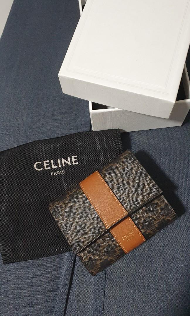 small trifold wallet in triomphe canvas and lambskin