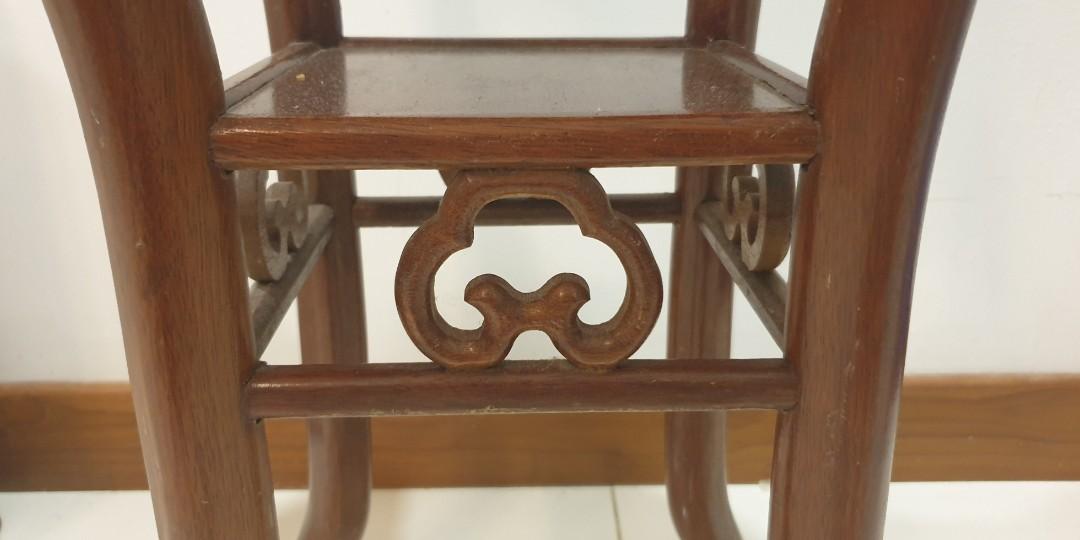 Solid wood side table (Category: Tables & Sets) located in Singapore. Submitted by joytp (Listing ID 1118358668, Image 2). Description: Nyatuk Wood with marble top, bought this in malacca, 35.5cm(width)x77cm (height), can last for many generations. for self collect only..
