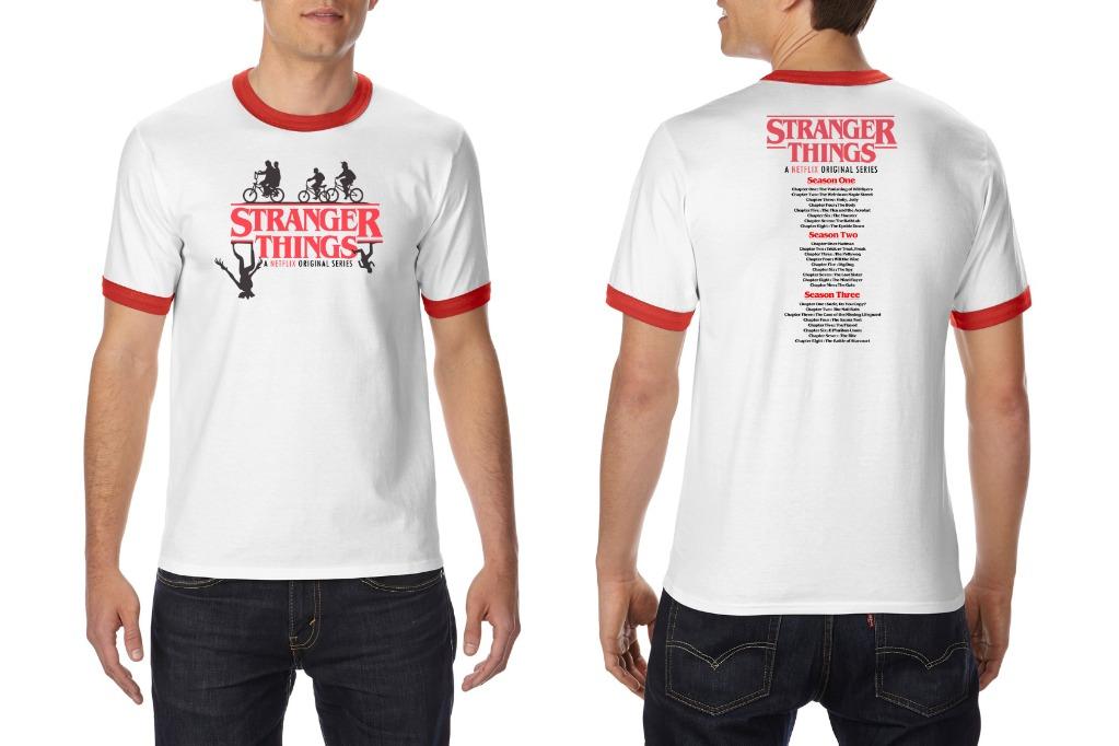Stranger Things Ringer T Shirt, Men's Fashion, Tops & Sets, Hoodies on ...