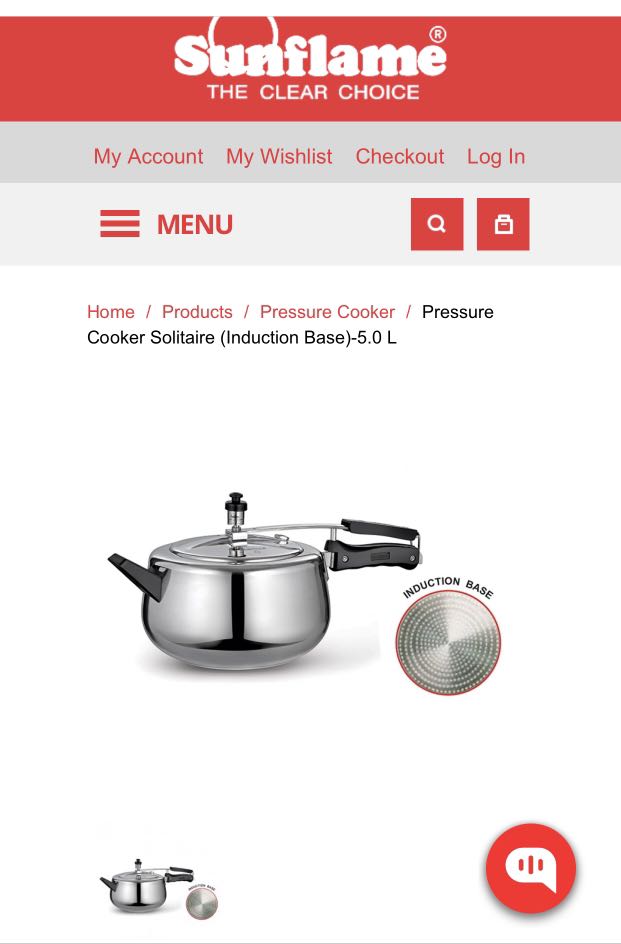 Sunflame 5 litres pressure cooker TV Home Appliances Kitchen Appliances Cookers on Carousell