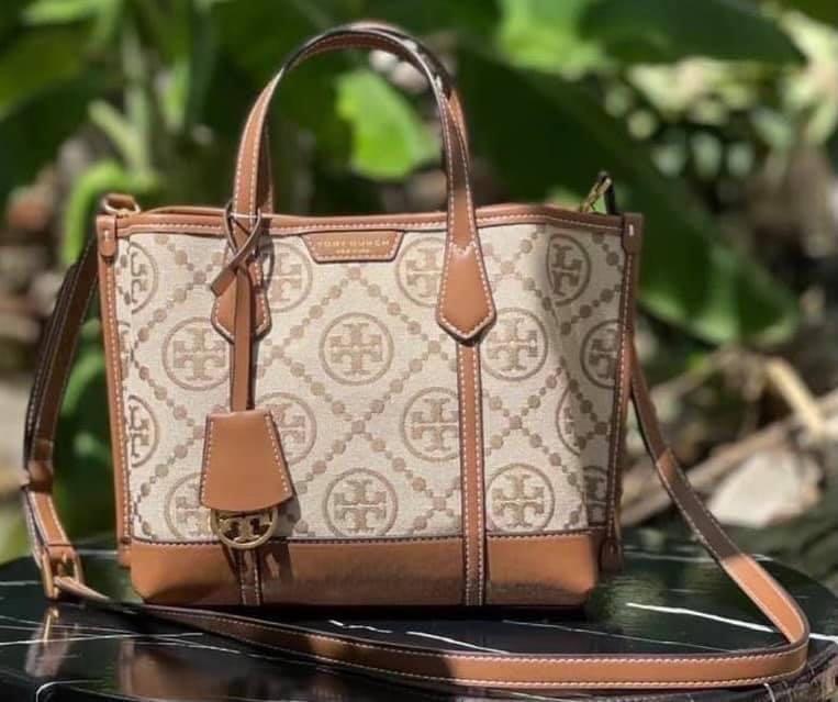 Tory Burch Small Perry Monogram Jacquard Tote Bag