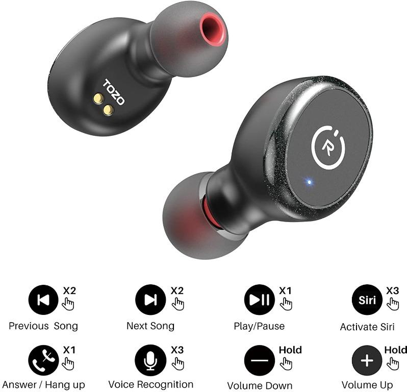 TOZO T10 Bluetooth 5.0 Wireless Earbuds with Wireless Charging Case KHAKI COLOUR Audio Earphones on Carousell