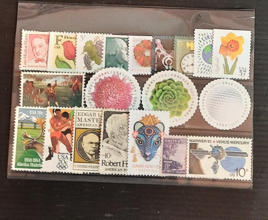 USA 20 unused stamps sell below face, Hobbies & Toys, Memorabilia